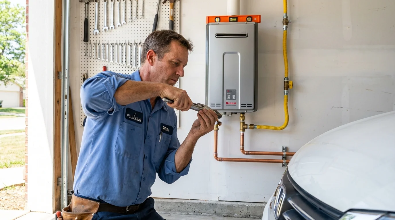 Tankless water heater installation by a Johns Plumbing LLC plumber in Mapleton